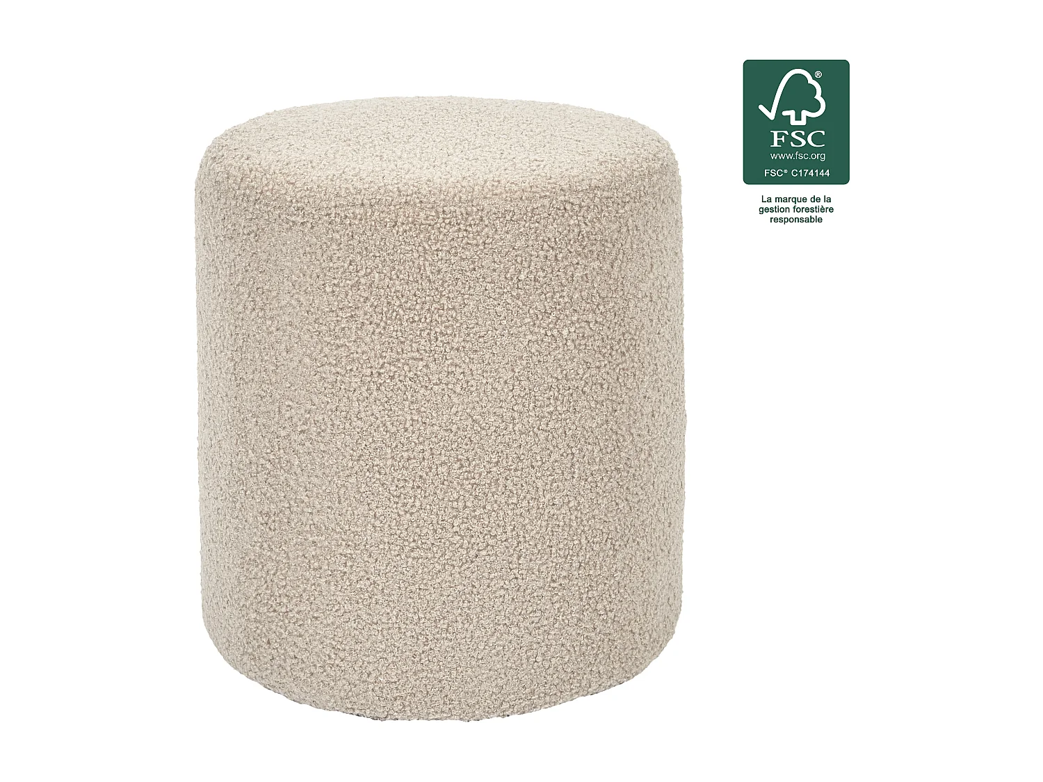 Pouf Bouclette Taupe Gris