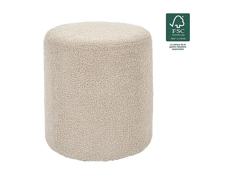 Pouf Bouclette Taupe Gris
