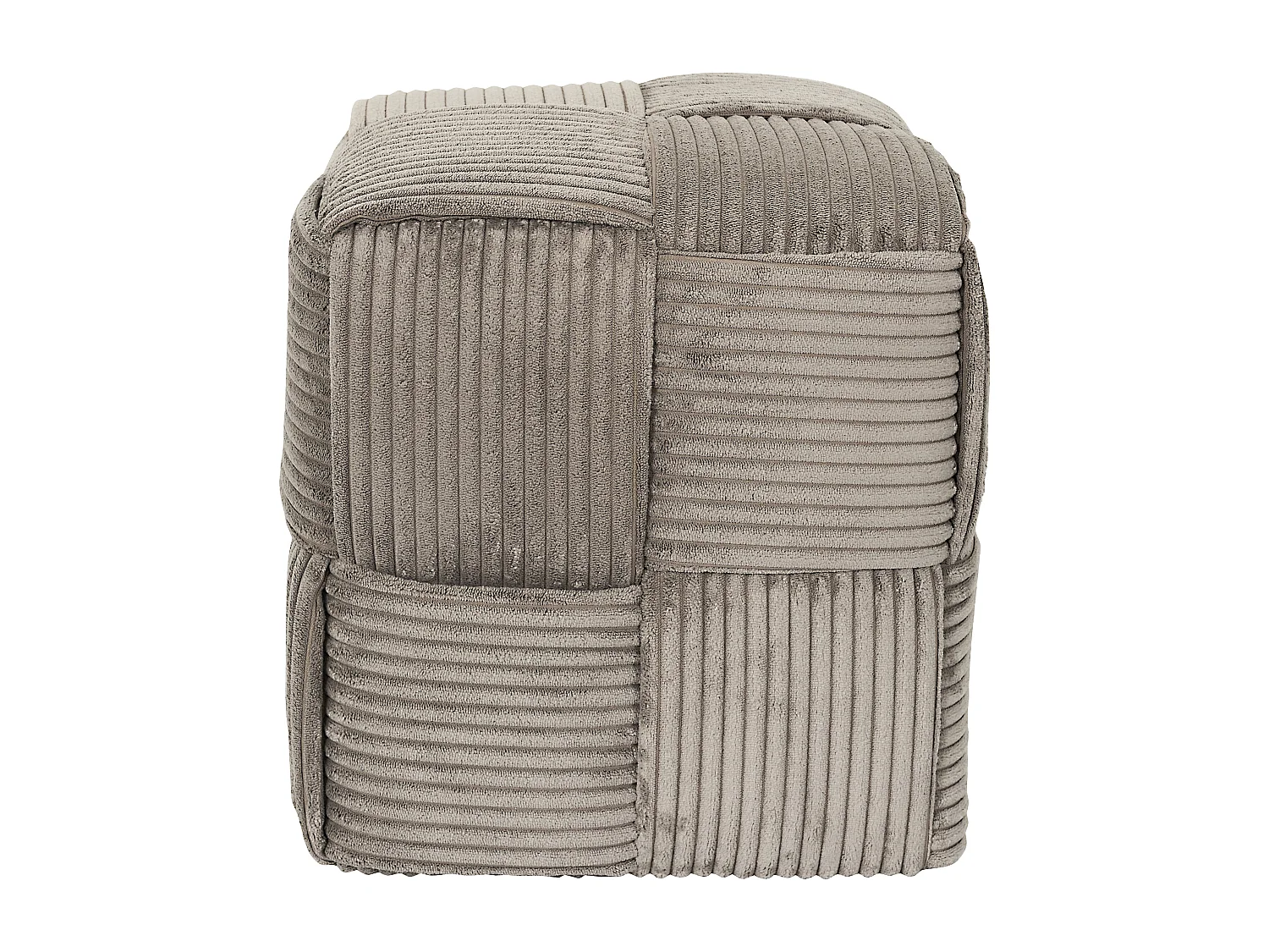 Pouf Cotele Tresse Scott Taupe Gris
