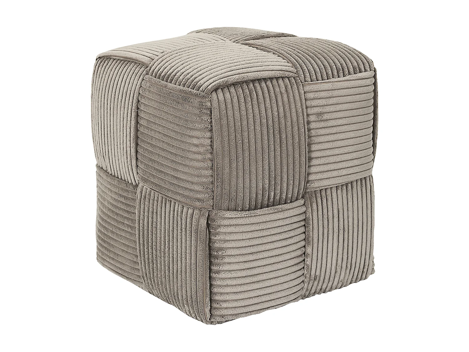 Pouf Cotele Tresse Scott Taupe Gris