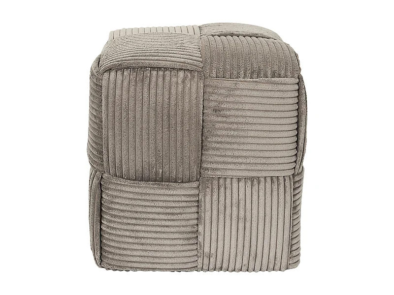 Pouf Cotele Tresse Scott Taupe Gris