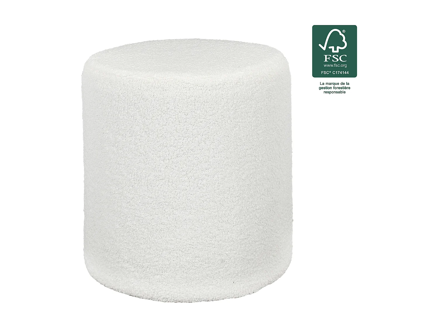 Pouf Bouclette Blanc Blanc