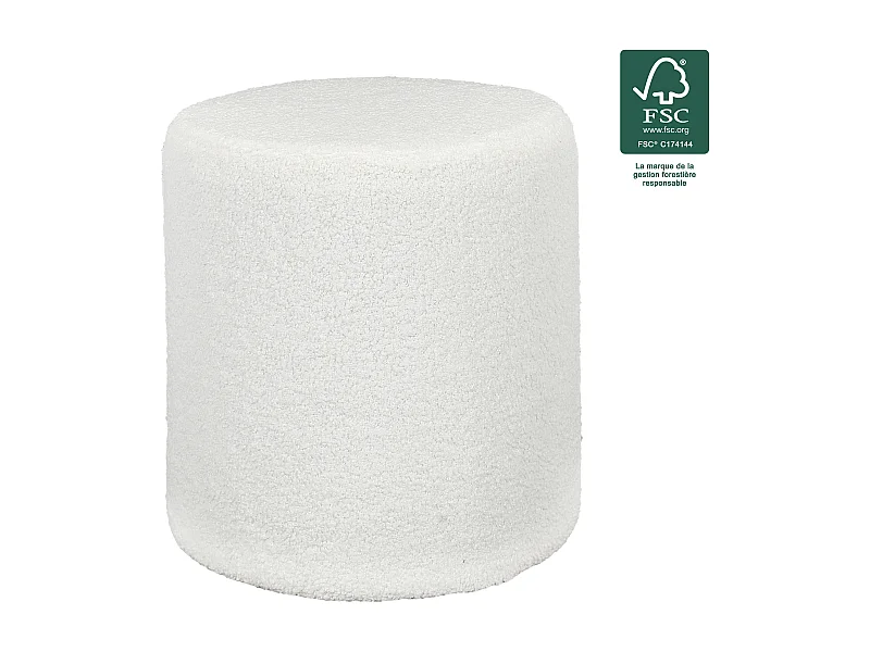 Pouf Bouclette Blanc Blanc
