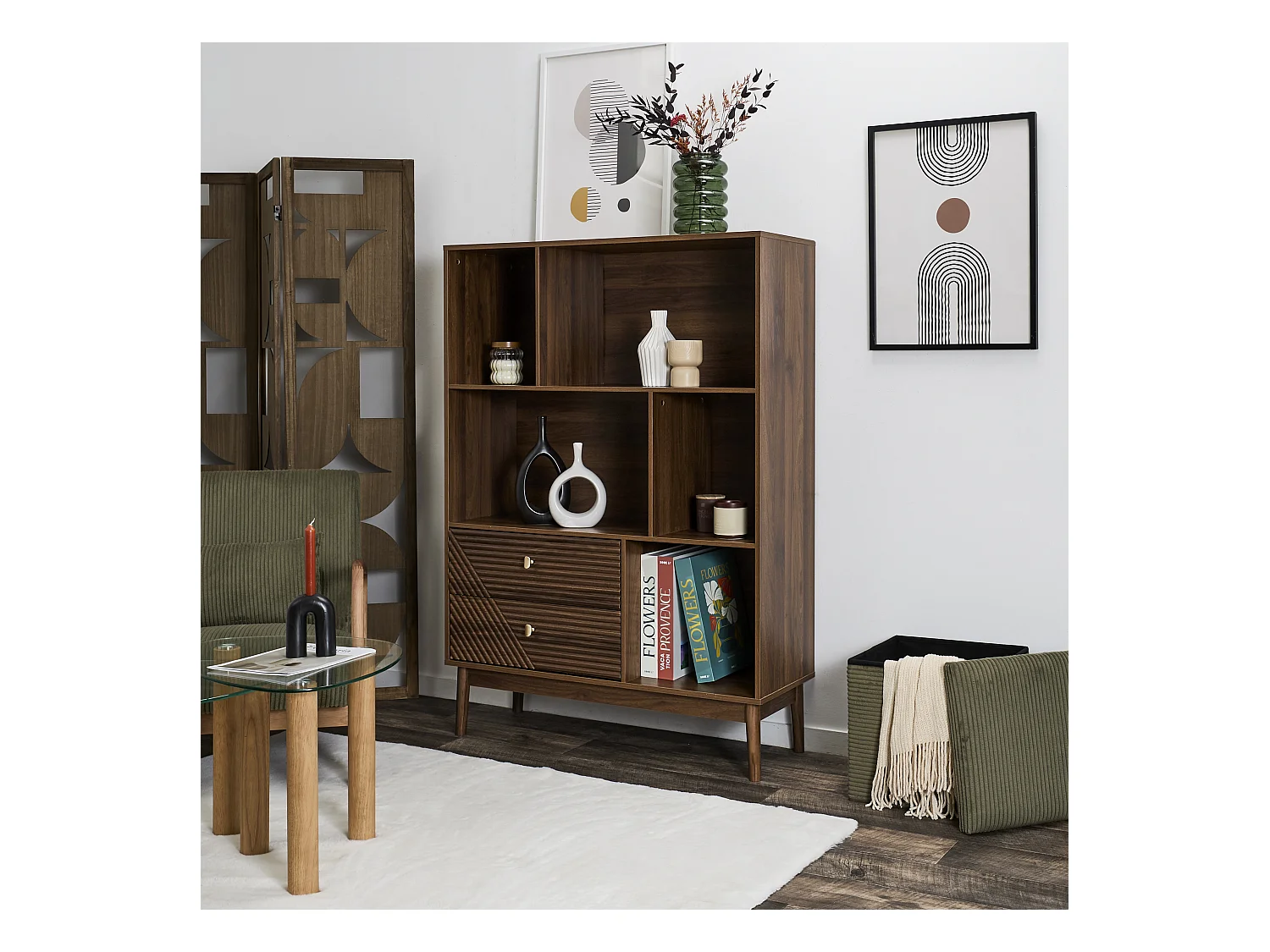 Bibliotheque Tiffany Marron