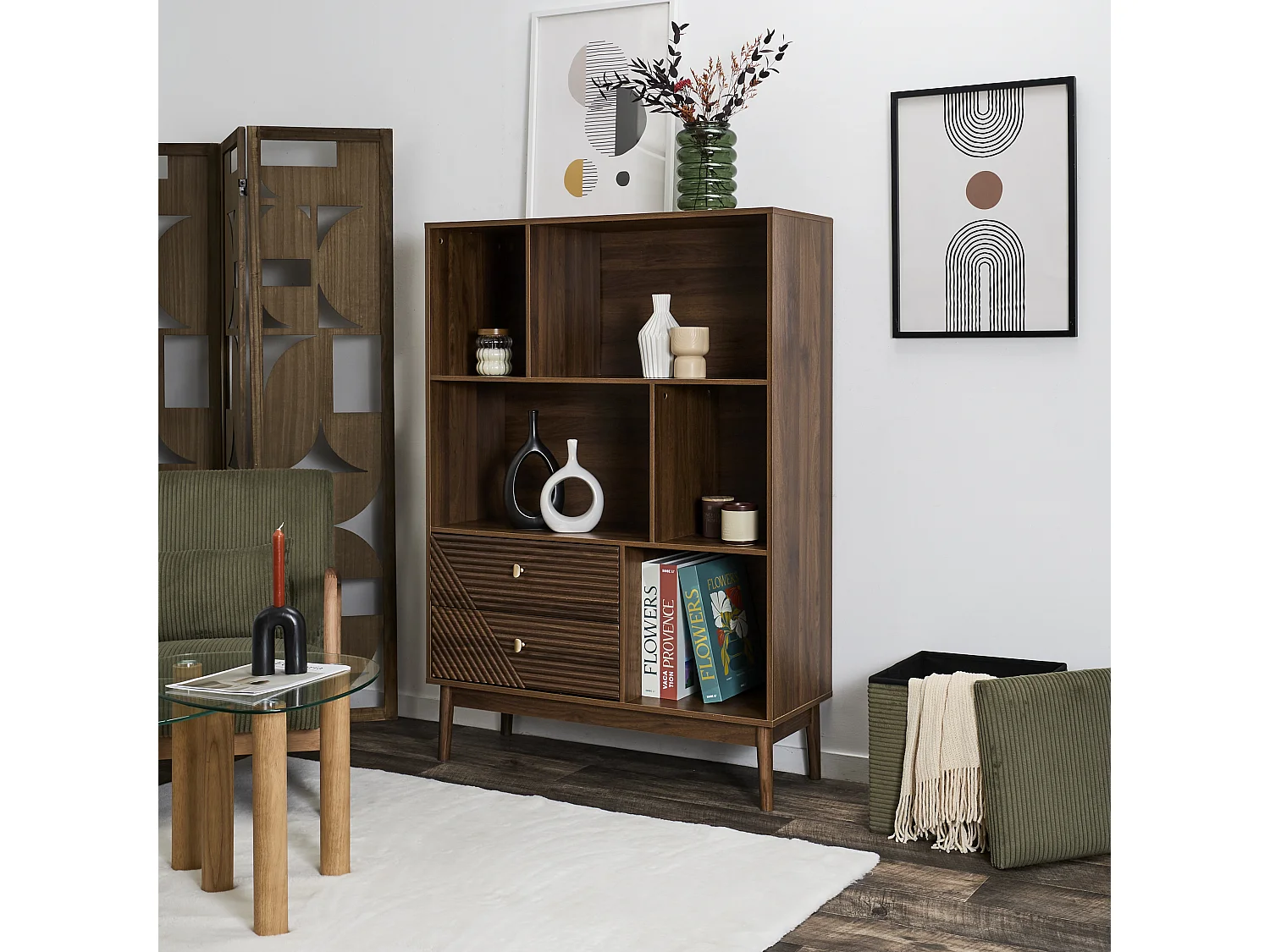 Bibliotheque Tiffany Marron