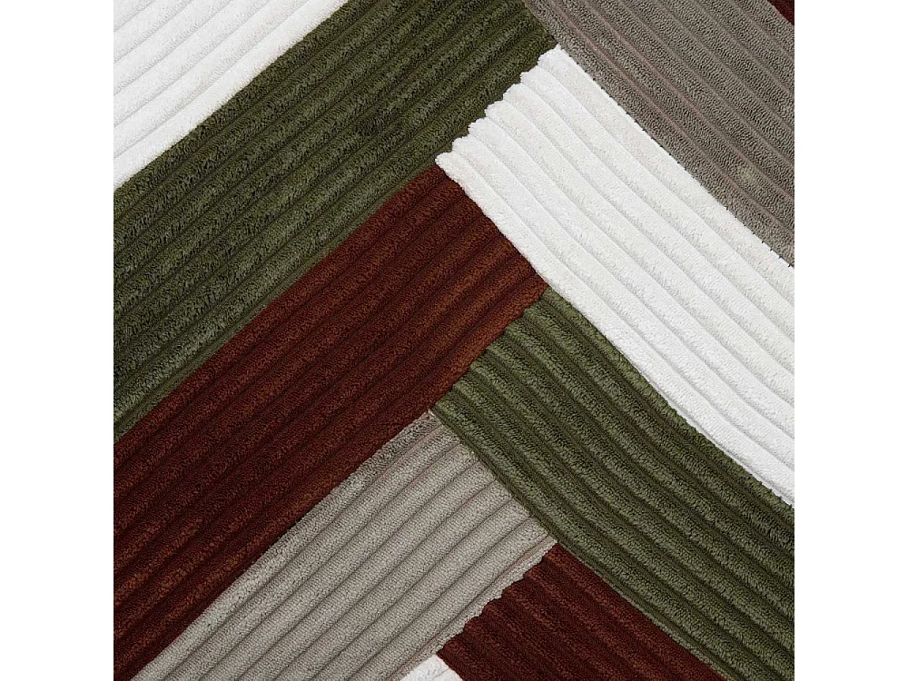 Fauteuil Salon Patchwork Cotele Scott Beige, Gris, Rouge, Vert