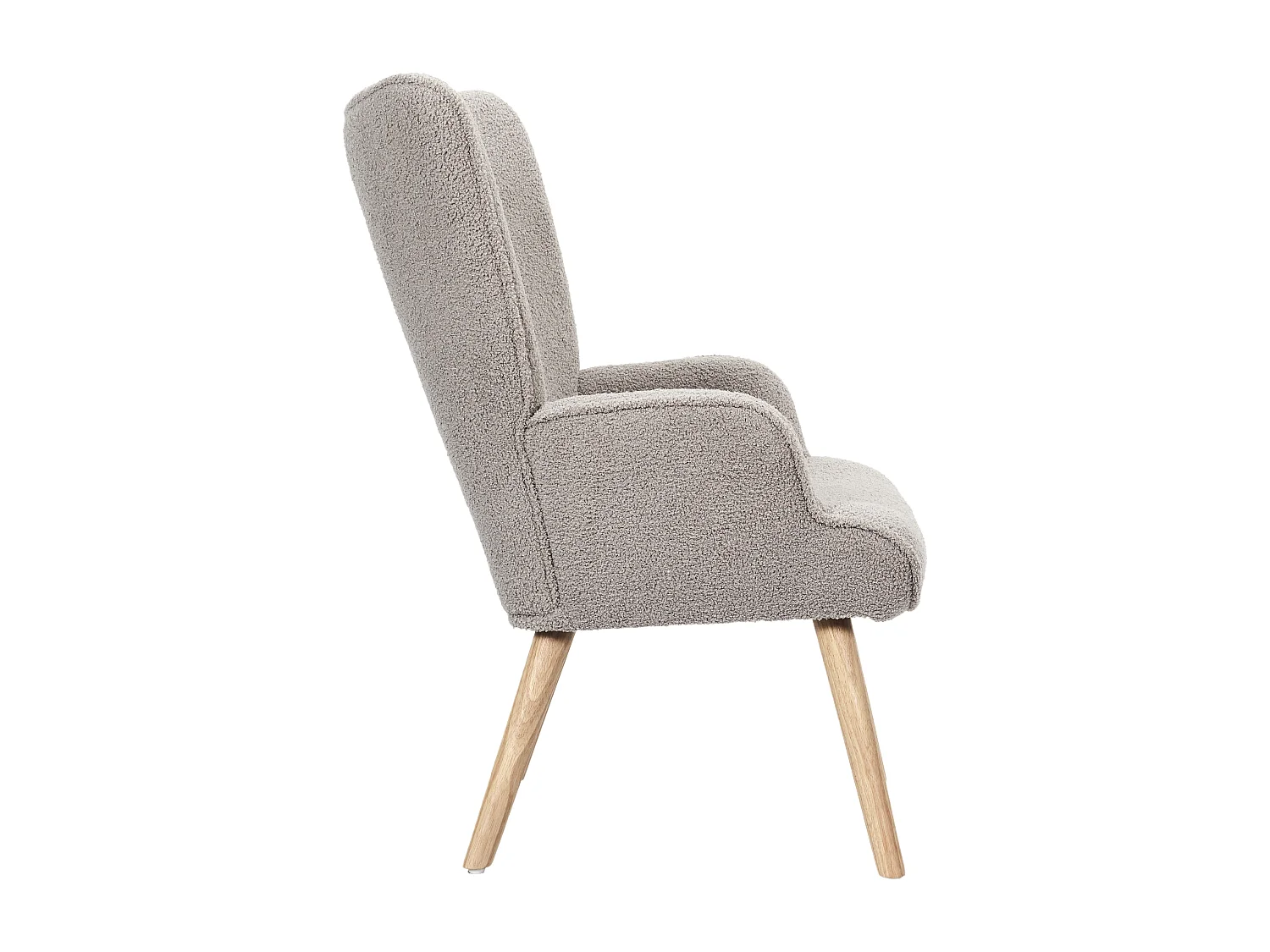 Fauteuil Bouclette Taupe Gris