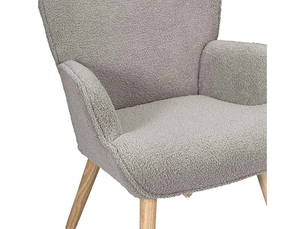 Fauteuil Bouclette Taupe Gris