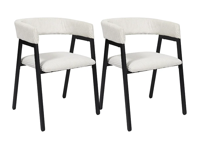 Fauteuil Design Cotele Scott Beige - Lot De 2 Beige, Noir