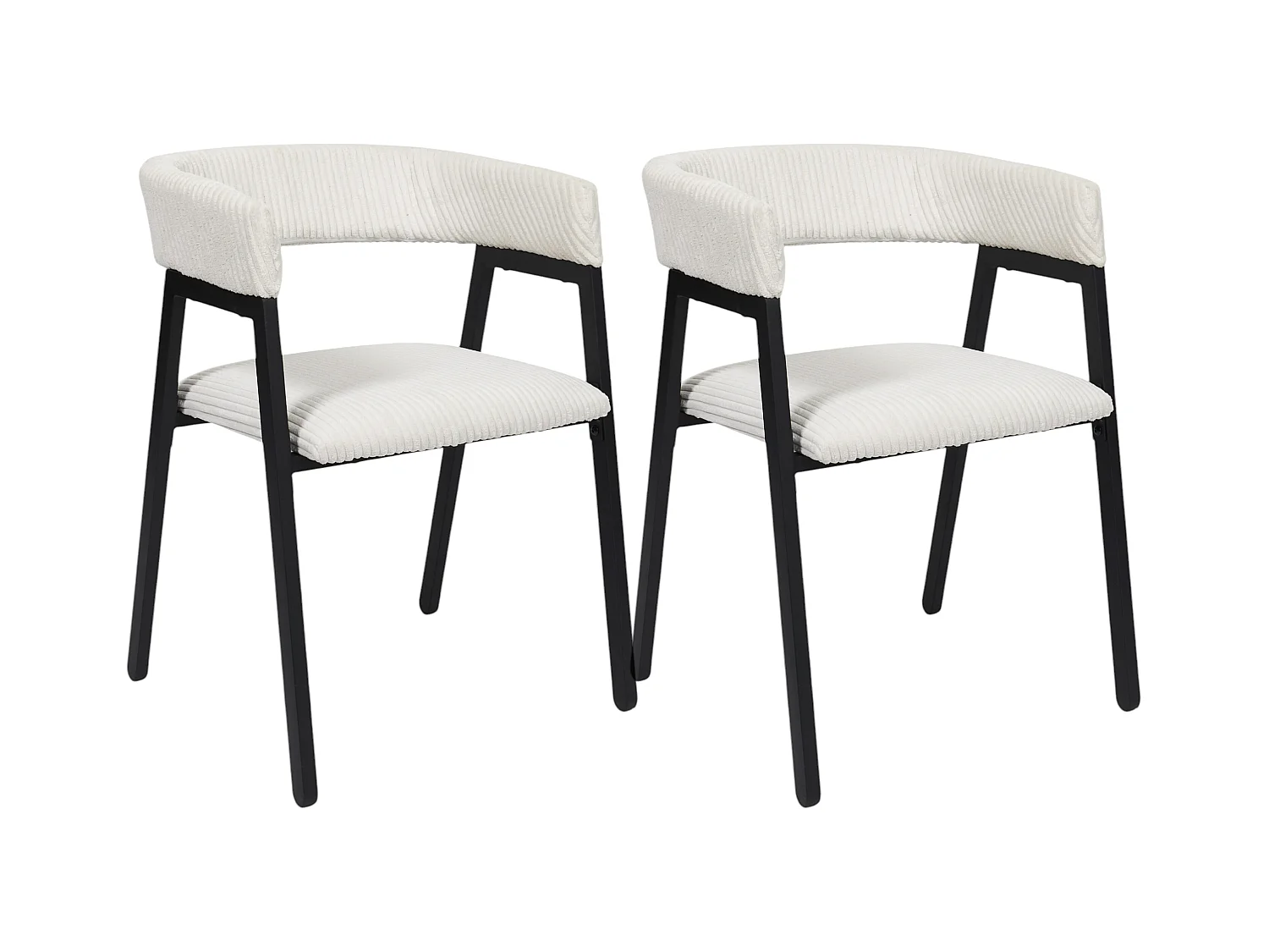 Fauteuil Design Cotele Scott Beige - Lot De 2 Beige, Noir