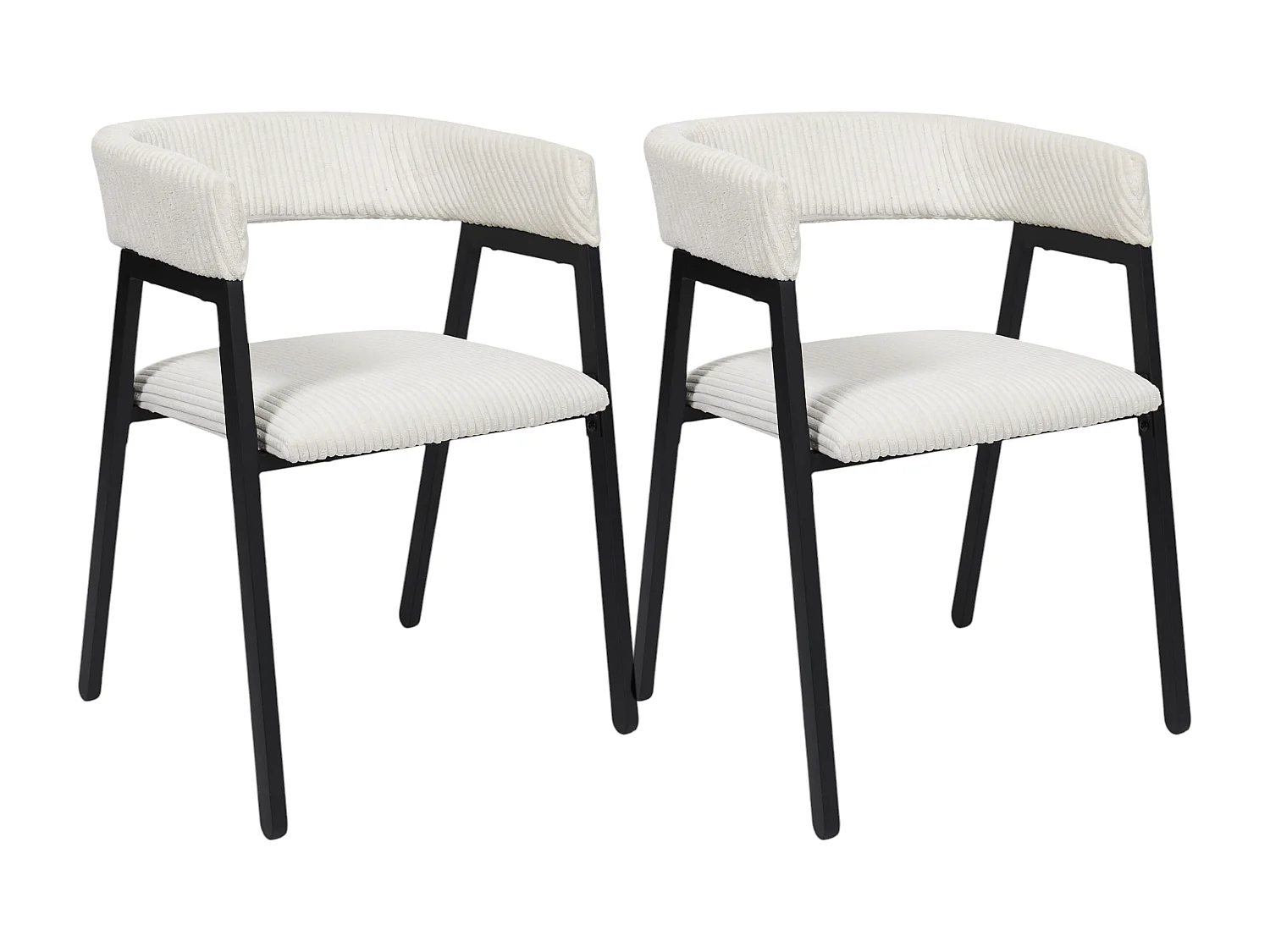 Fauteuil Design Cotele Scott Beige - Lot De 2 Beige, Noir