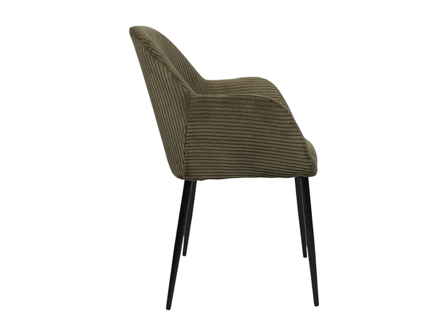 Lot de 2 Fauteuils - HOME DECO FACTORY - Scott - Côtelé - Vert