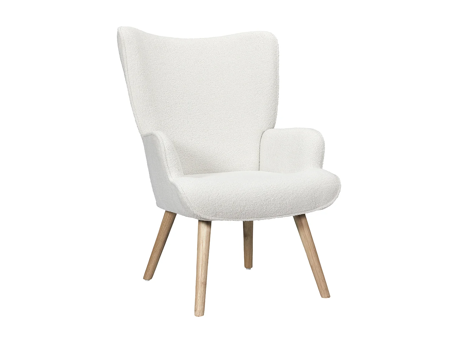 Fauteuil Bouclette Blanc Blanc