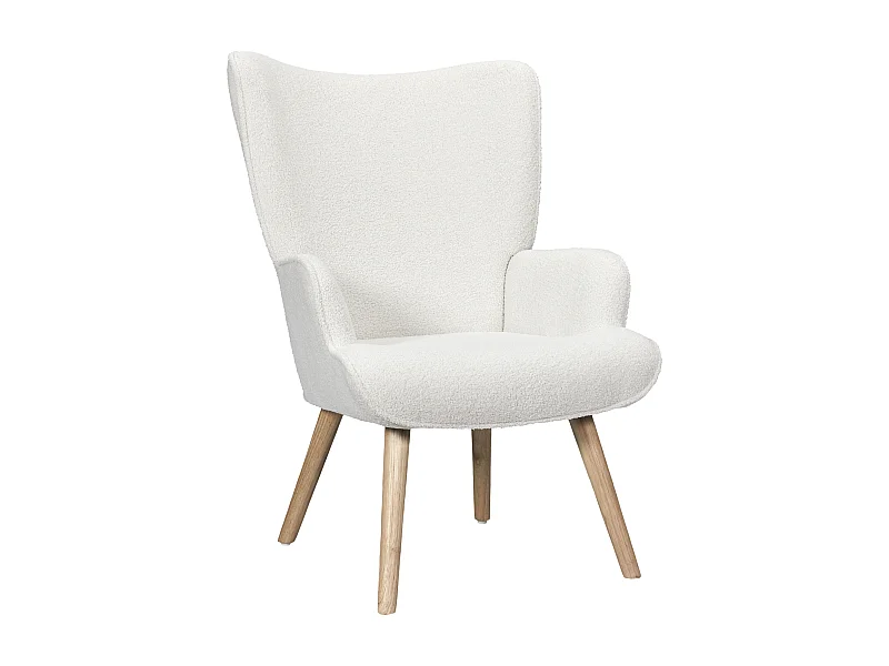 Fauteuil Bouclette Blanc Blanc