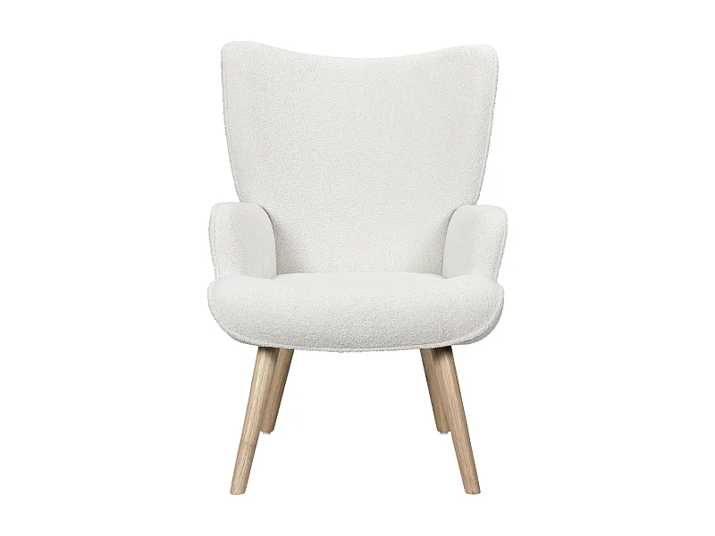 Fauteuil Bouclette Blanc Blanc