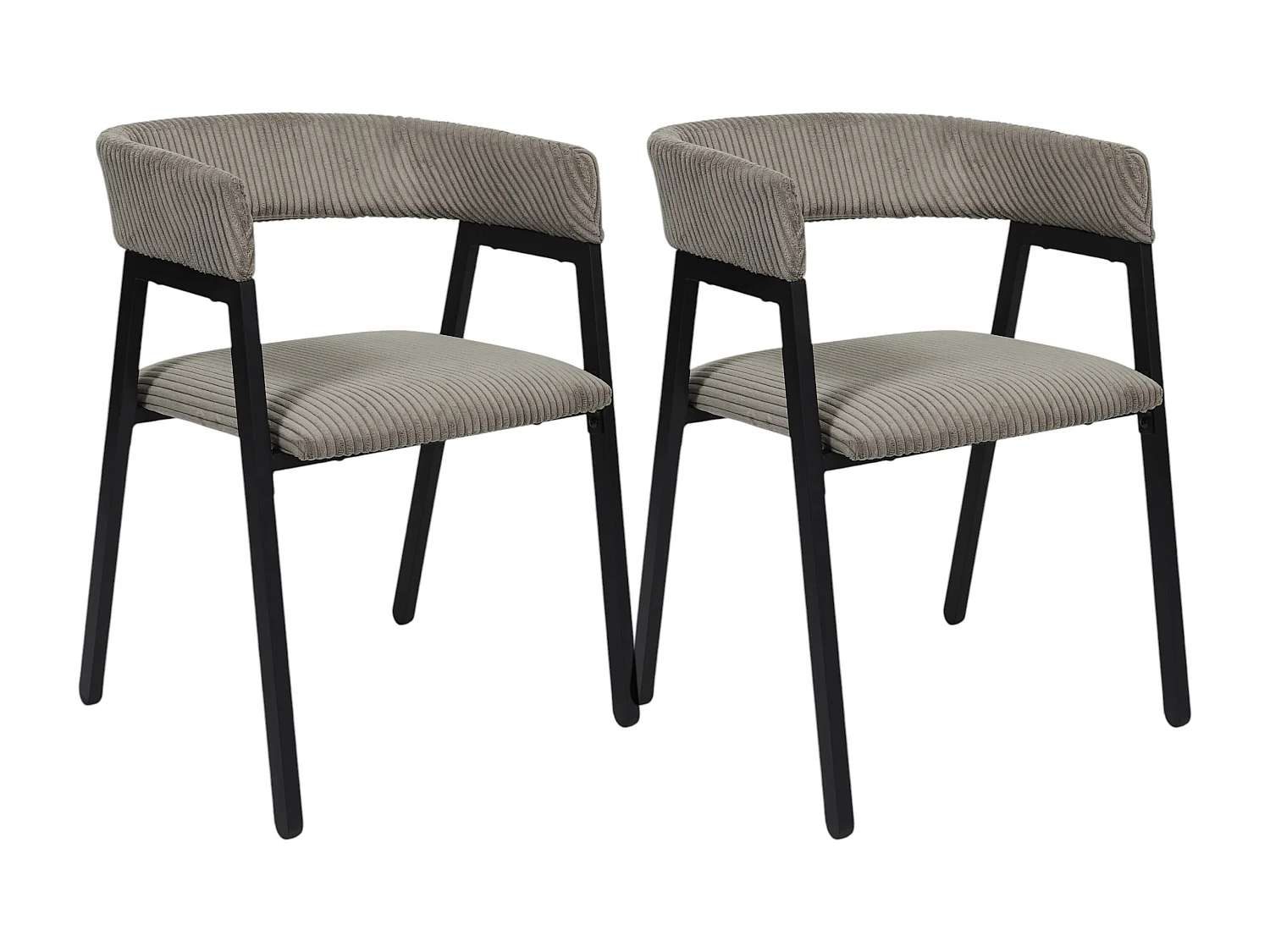 Fauteuil Design Cotele Scott Taupe - Lot De 2 Gris, Noir