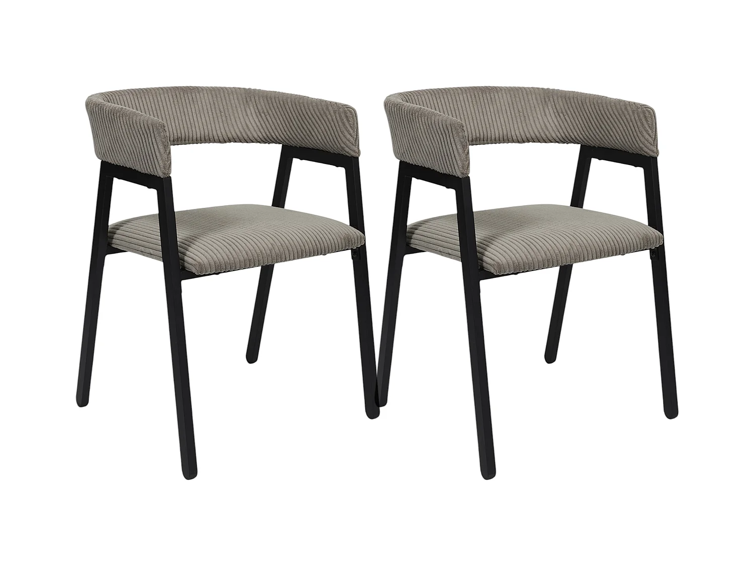 Fauteuil Design Cotele Scott Taupe - Lot De 2 Gris, Noir