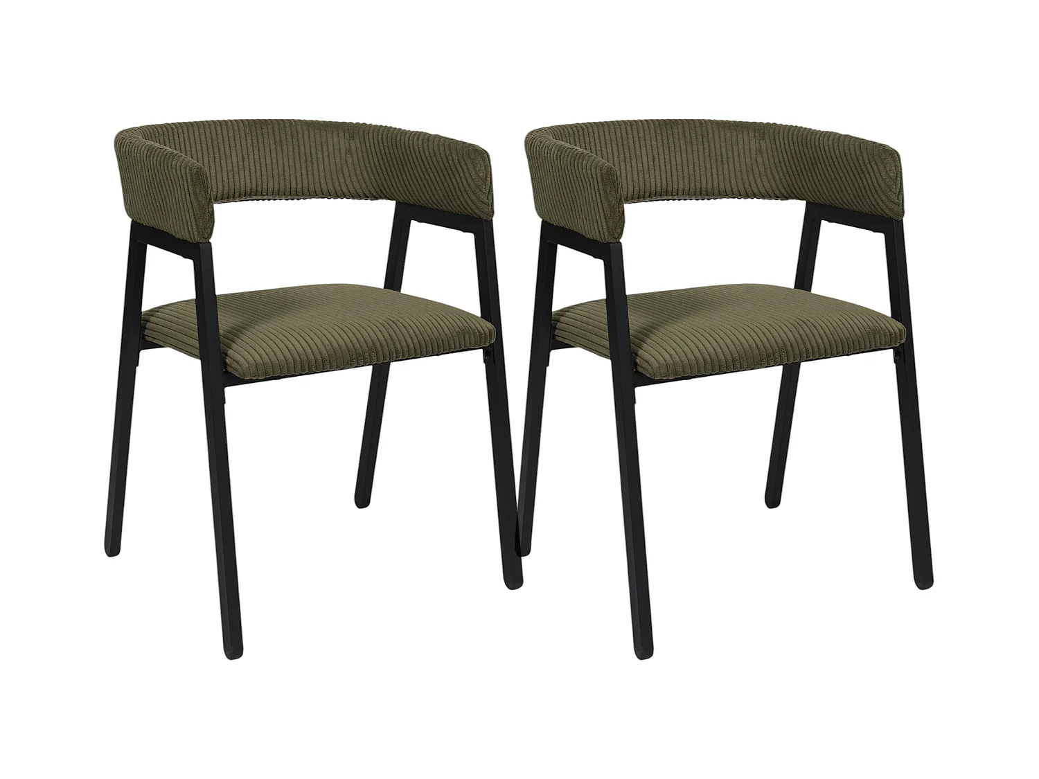 Fauteuil Design Cotele Scott Vert - Lot De 2 Vert, Noir