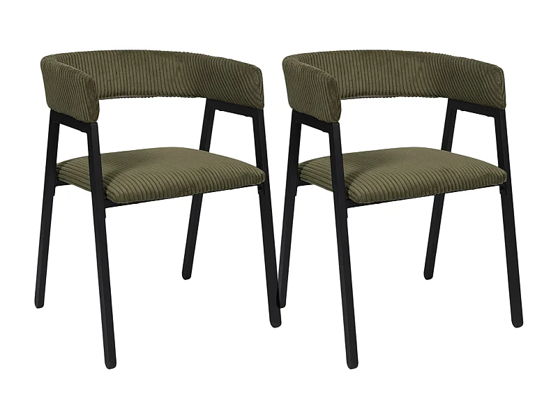 Fauteuil Design Cotele Scott Vert - Lot De 2 Vert, Noir