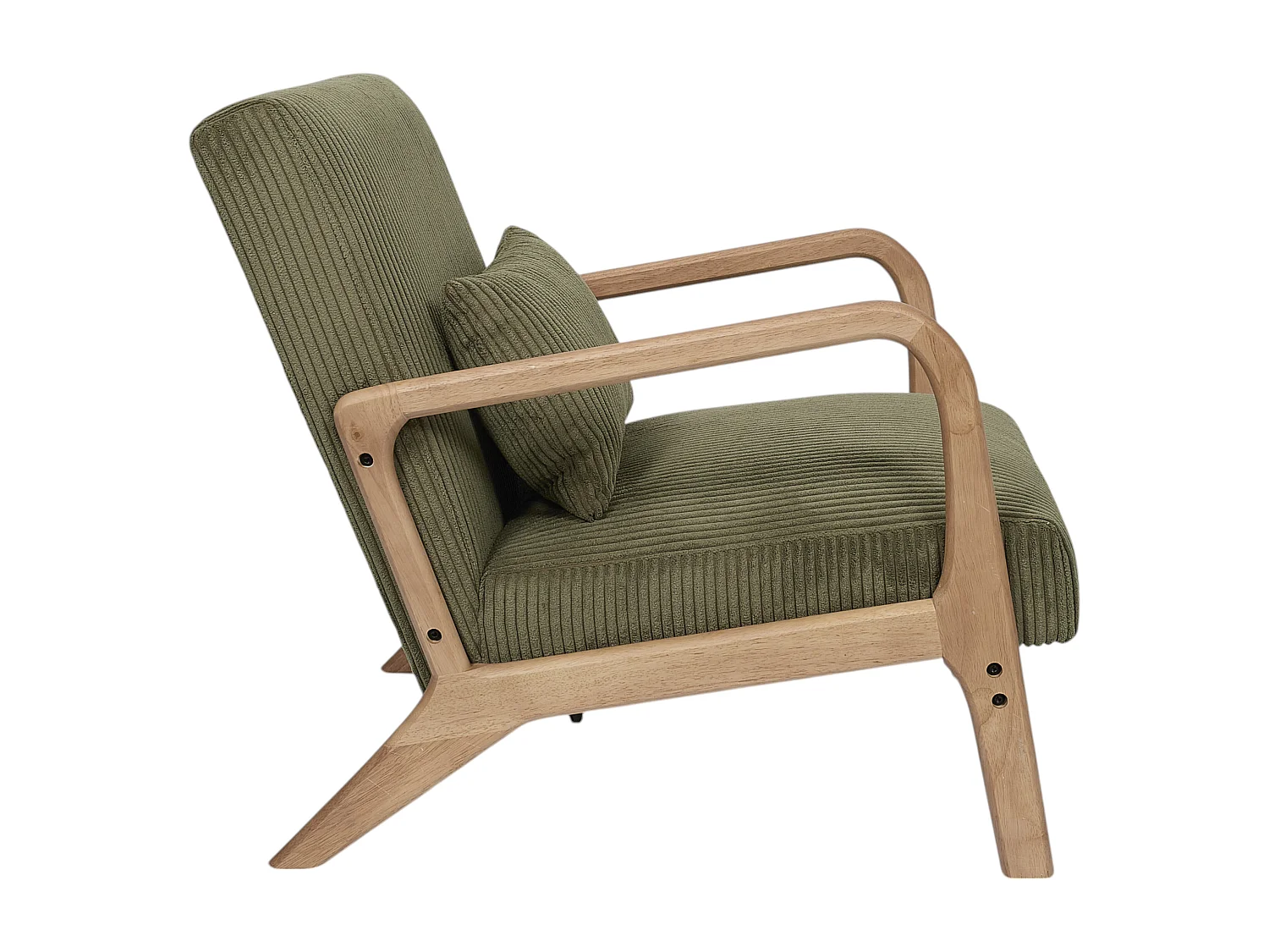 Fauteuil Côtelé Design "Scott" 75cm Vert