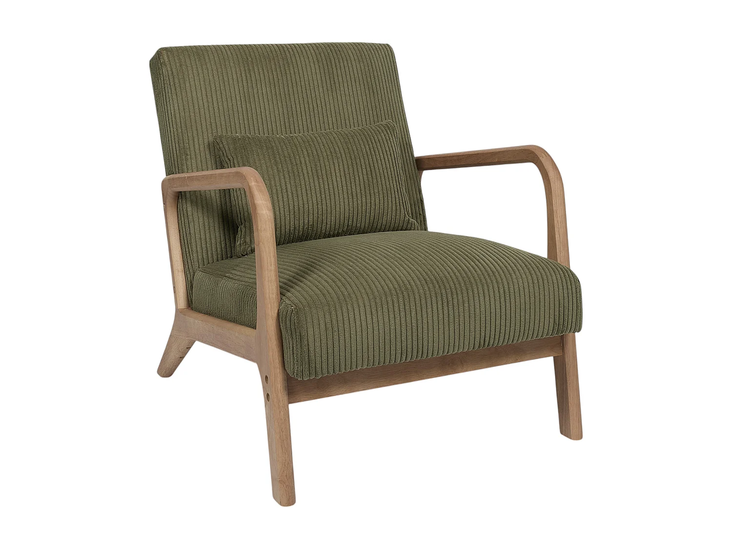 Fauteuil Côtelé Design "Scott" 75cm Vert