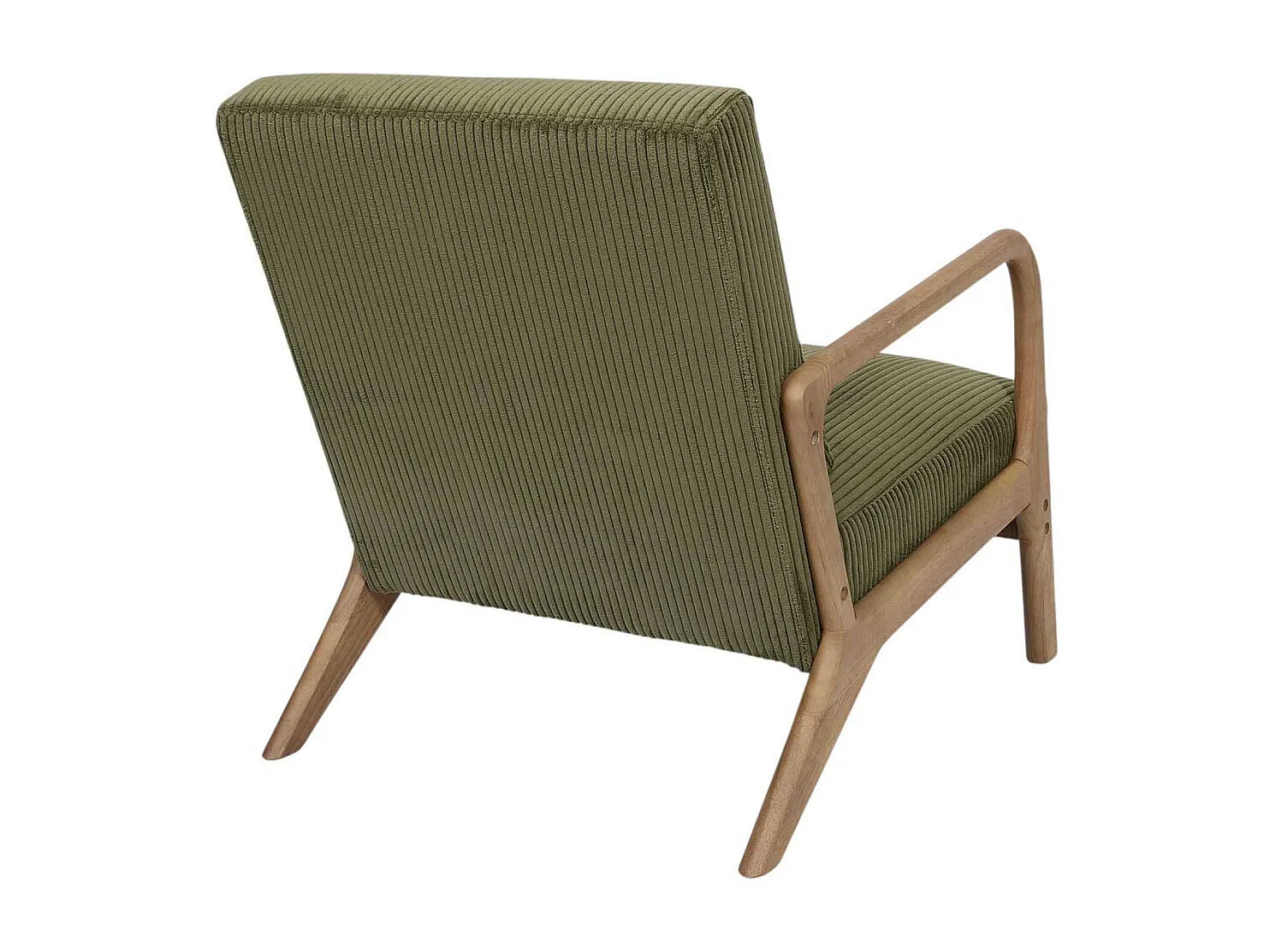 Fauteuil Côtelé Design "Scott" 75cm Vert