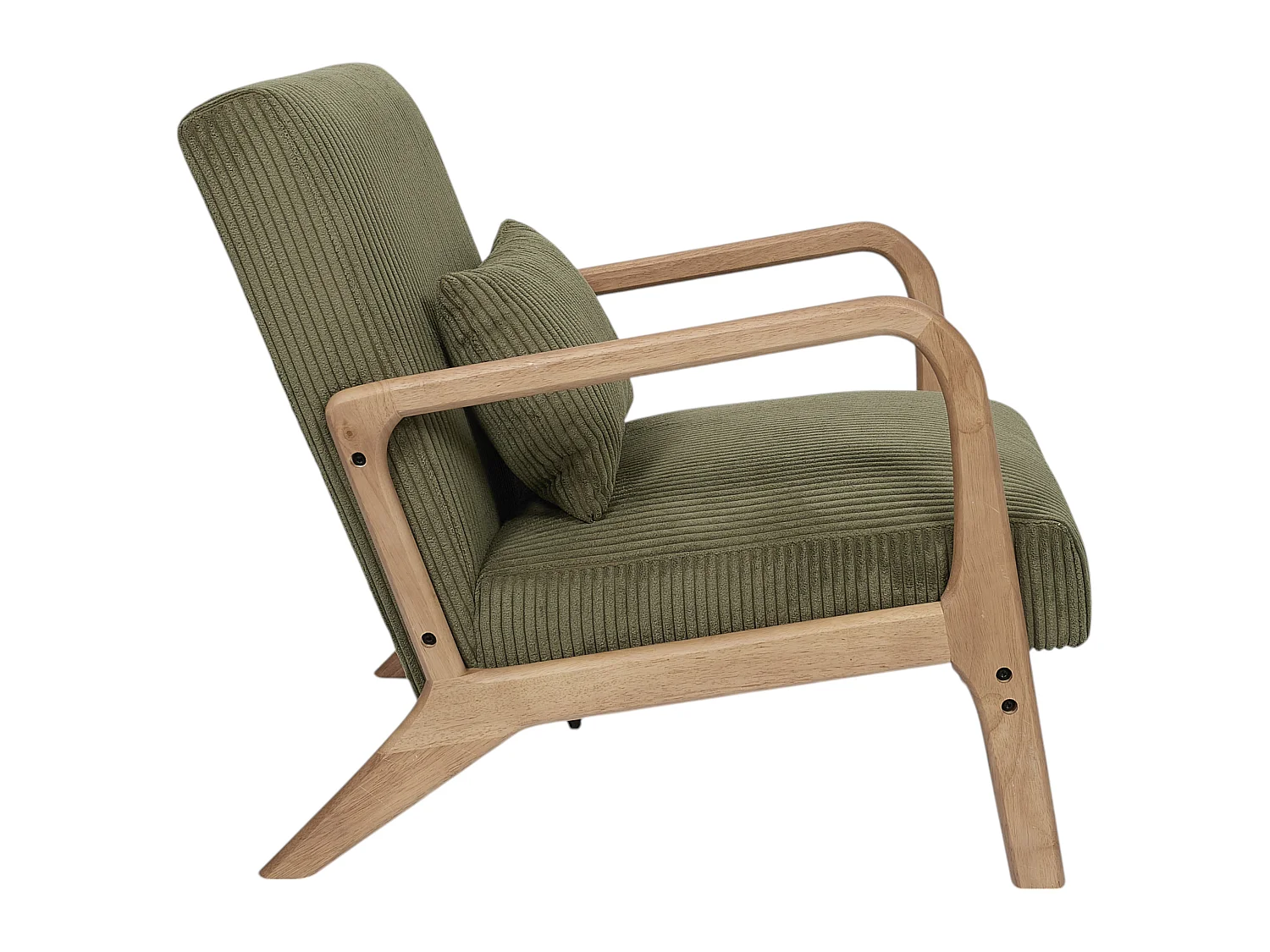 Fauteuil Côtelé Design "Scott" 75cm Vert