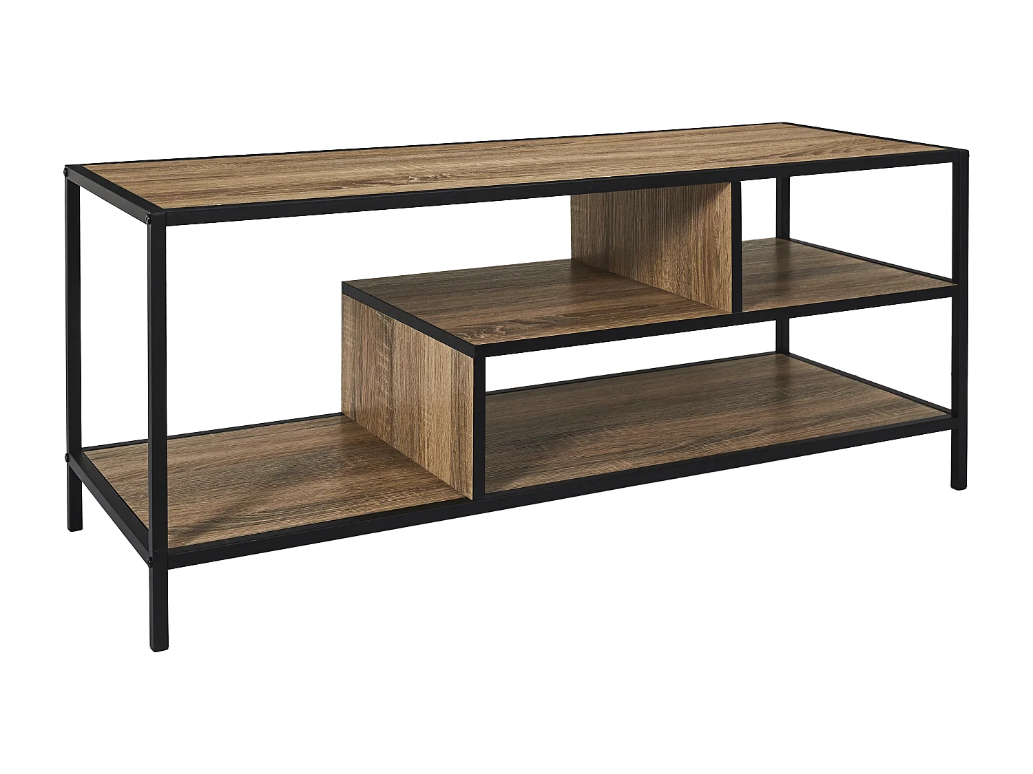 Banc Tv Edison 3 Niveau Metal Bois Marron, Noir