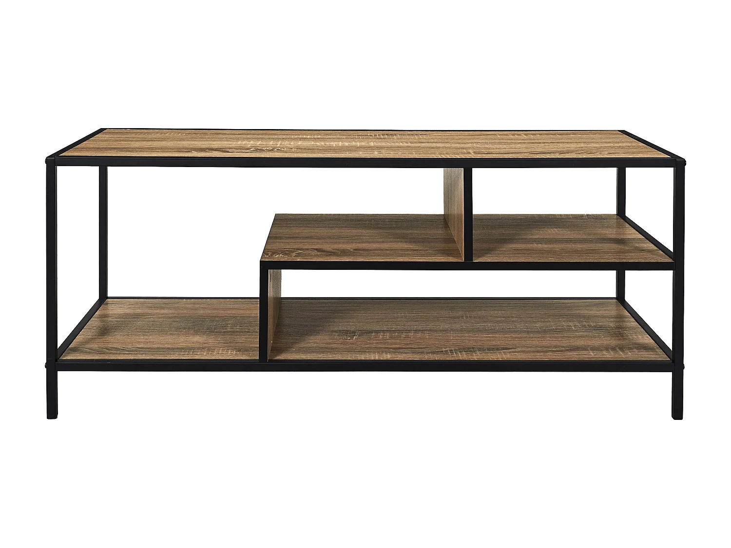 Banc Tv Edison 3 Niveau Metal Bois Marron, Noir