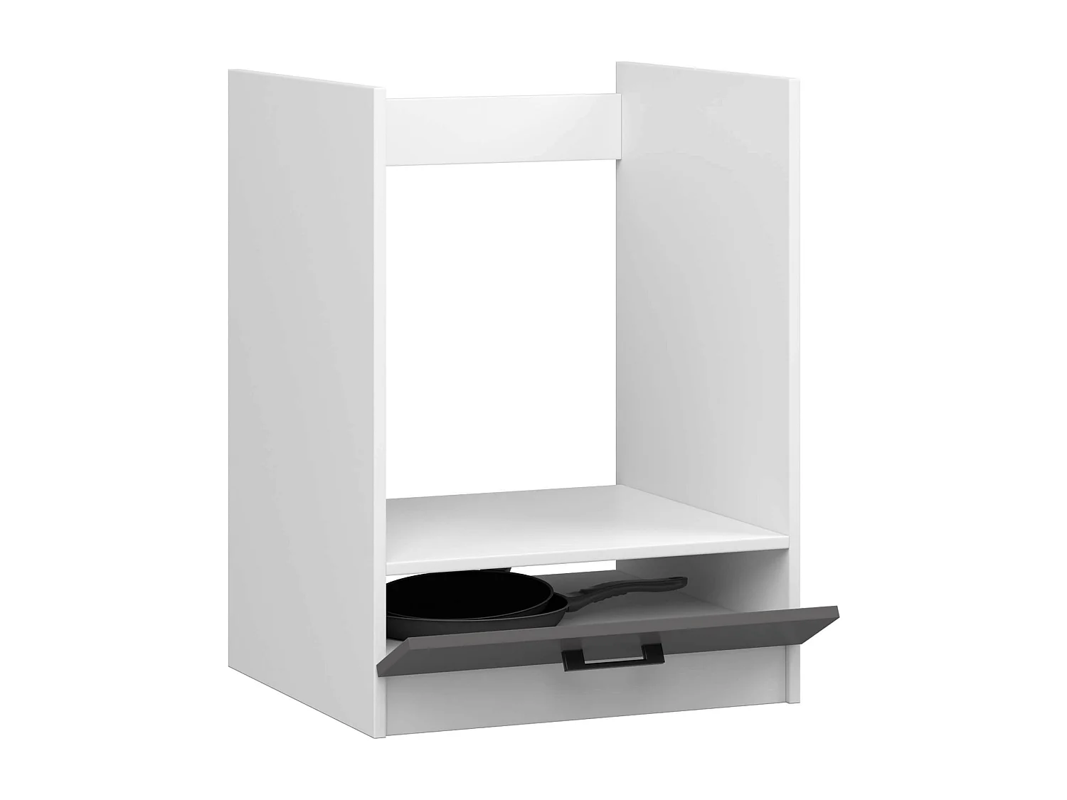 Armoires de cuisine basse AKORD S60 à four OLIWIA Blanc 60 cm 1 porte couleur Gris Graphite 1 étagère 60x55x82 cm