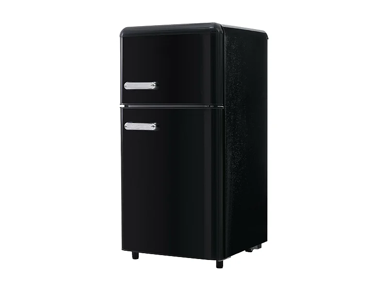 Réfrigérateur à double porte avec pieds réglables et roulettes - 72L - 120kWh/an - Faible niveau sonore de 39 dB - Classe E - 45x44x91cm