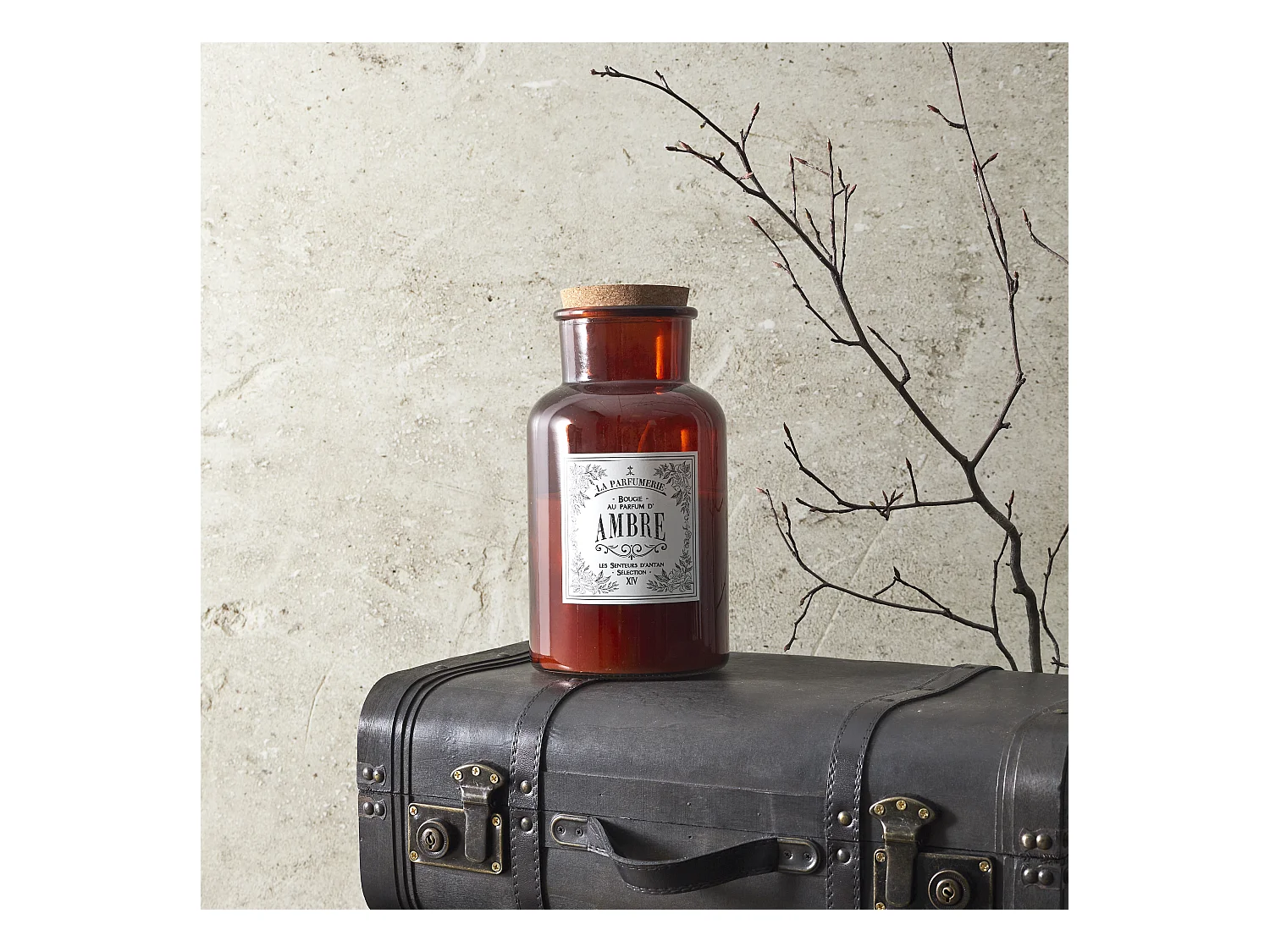 Bougie Parfumee H25.5cm Marron
