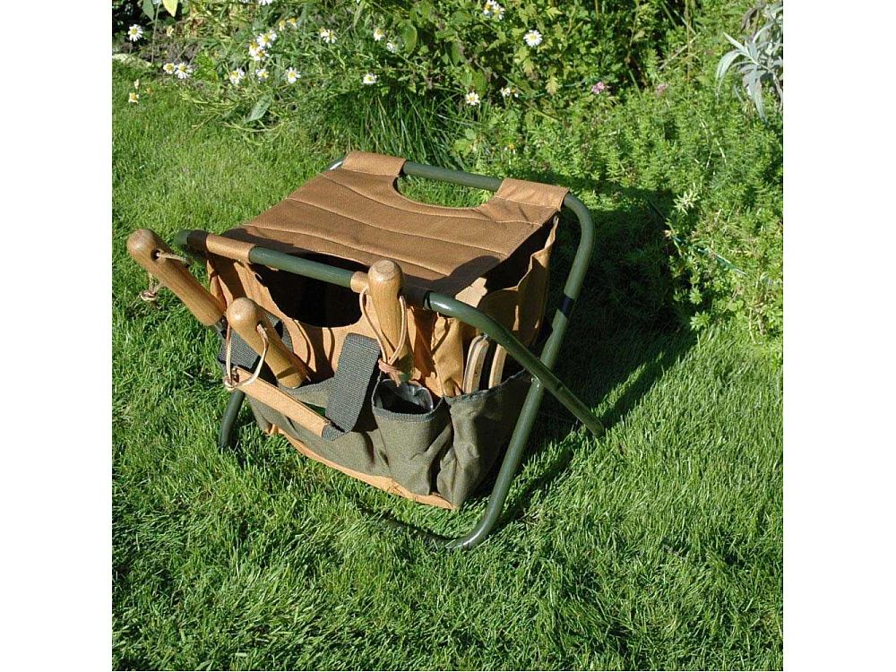 Tabouret sac range outils de jardinage