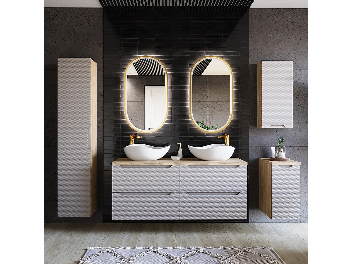 Elora Beige en Hout 1-deurs halfzuil