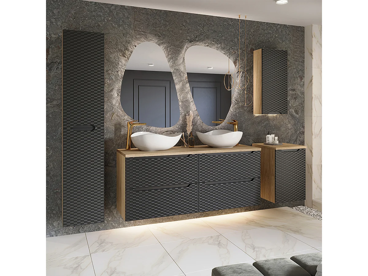 Demi-colonne 1 porte Elora Noir et Bois