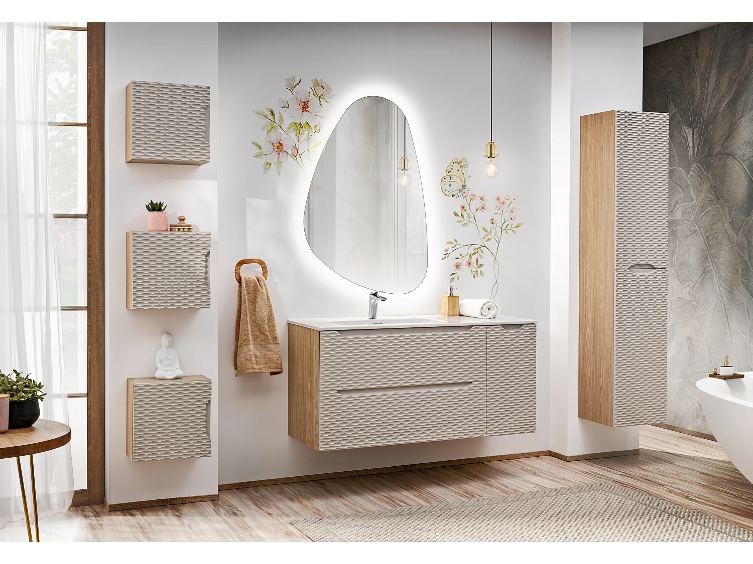 Armoire Haute Ocean Beige 35 x 35 cm 1 Porte