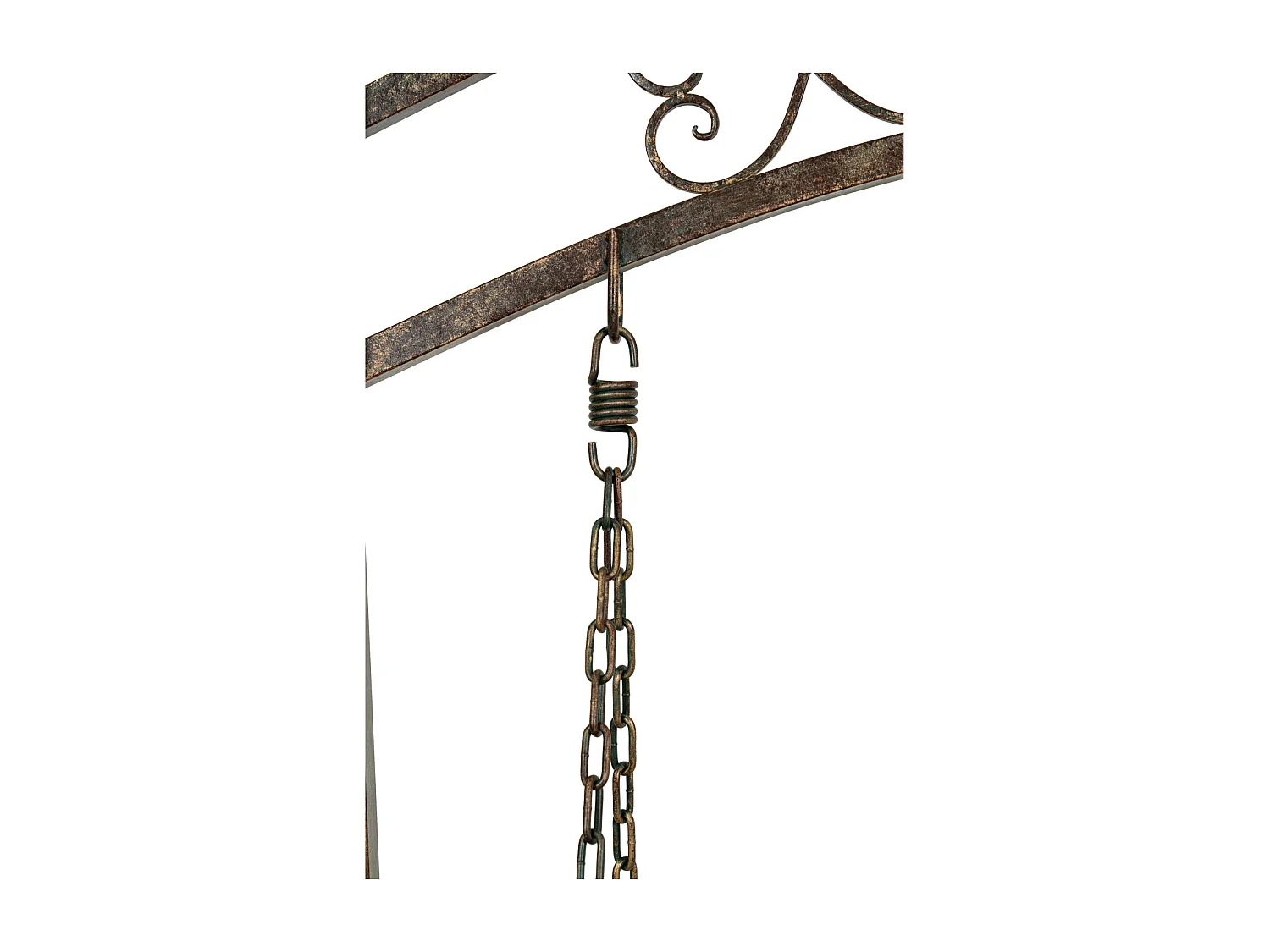 BISCOTTINI Panca a Dondolo in Ferro Battuto - Dondolo 2 posti Finitura Anticata - Dondolo per Esterno e Giardino - 198x100x220cm