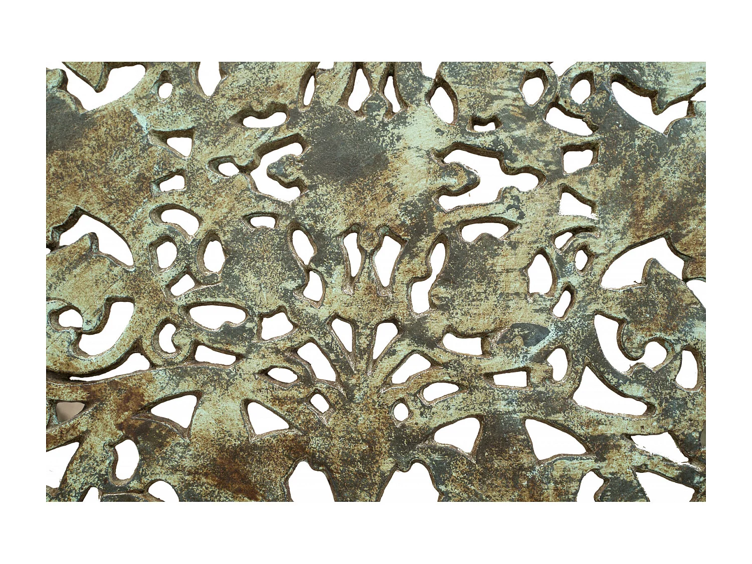 BISCOTTINI Table - Fer Forgé Finition Antique - Table d'Extérieur - Mobilier de Jardin - Terrasse - Balcon - Table en Métal - Table Basse - 62x62x41cm