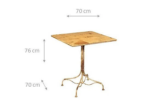 BISCOTTINI Table de Jardin - Fonte avec Finition Blanche Antique - Table de Jardin - Balcon - Terrasse - Table de Café - 70x70x76 cm