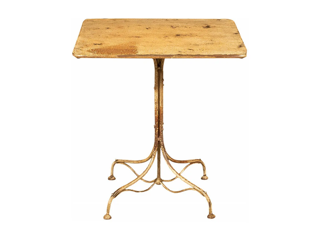 BISCOTTINI Table de Jardin - Fonte avec Finition Blanche Antique - Table de Jardin - Balcon - Terrasse - Table de Café - 70x70x76 cm