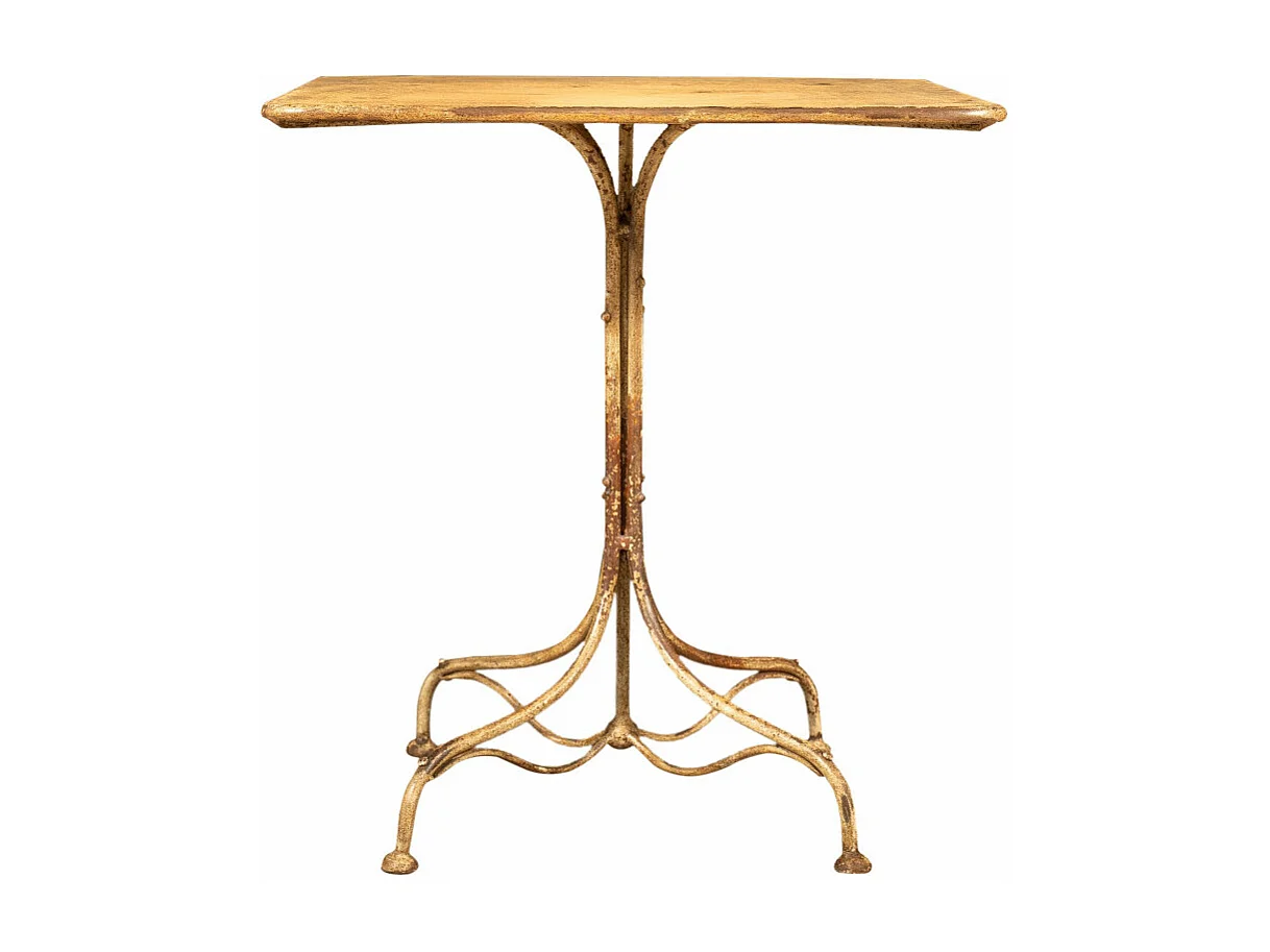 BISCOTTINI Table de Jardin - Fonte avec Finition Blanche Antique - Table de Jardin - Balcon - Terrasse - Table de Café - 70x70x76 cm