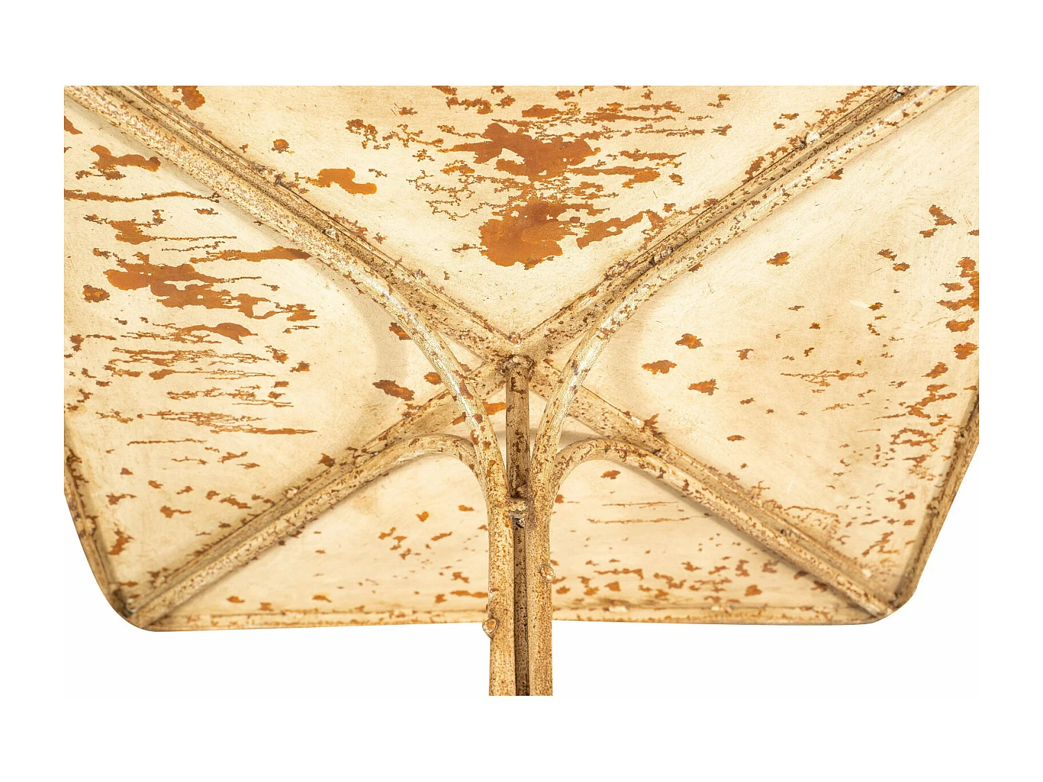 BISCOTTINI Table de Jardin - Fonte avec Finition Blanche Antique - Table de Jardin - Balcon - Terrasse - Table de Café - 70x70x76 cm