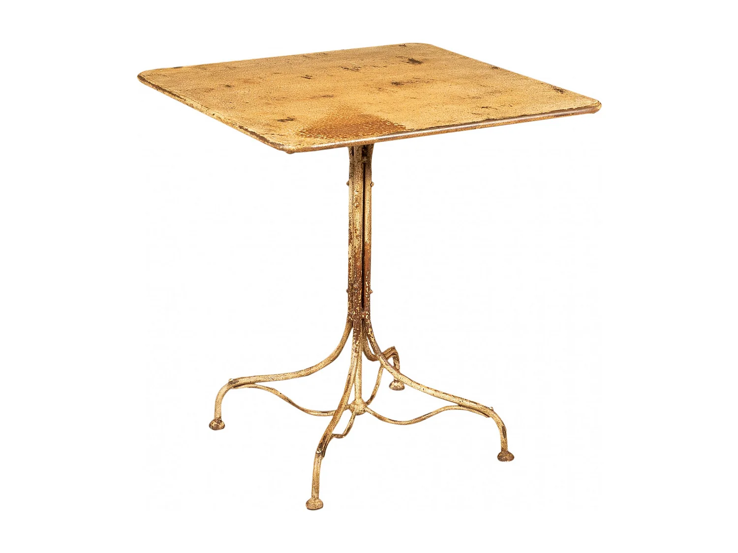 BISCOTTINI Table de Jardin - Fonte avec Finition Blanche Antique - Table de Jardin - Balcon - Terrasse - Table de Café - 70x70x76 cm