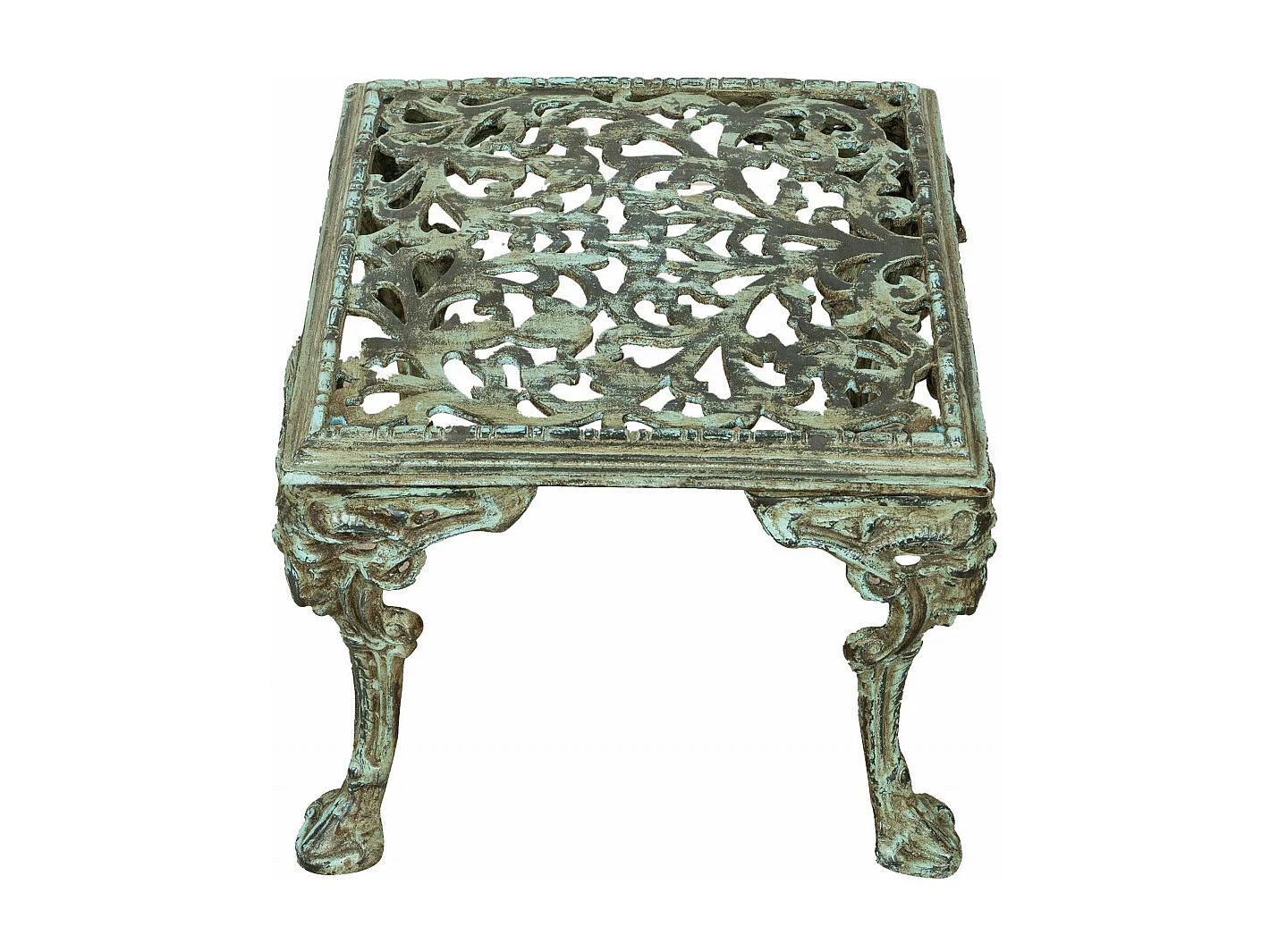 BISCOTTINI Table - Fer Forgé Finition Antique - Table d'Extérieur - Mobilier de Jardin - Terrasse - Balcon - Table en Métal - Table Basse - 50x50x42cm