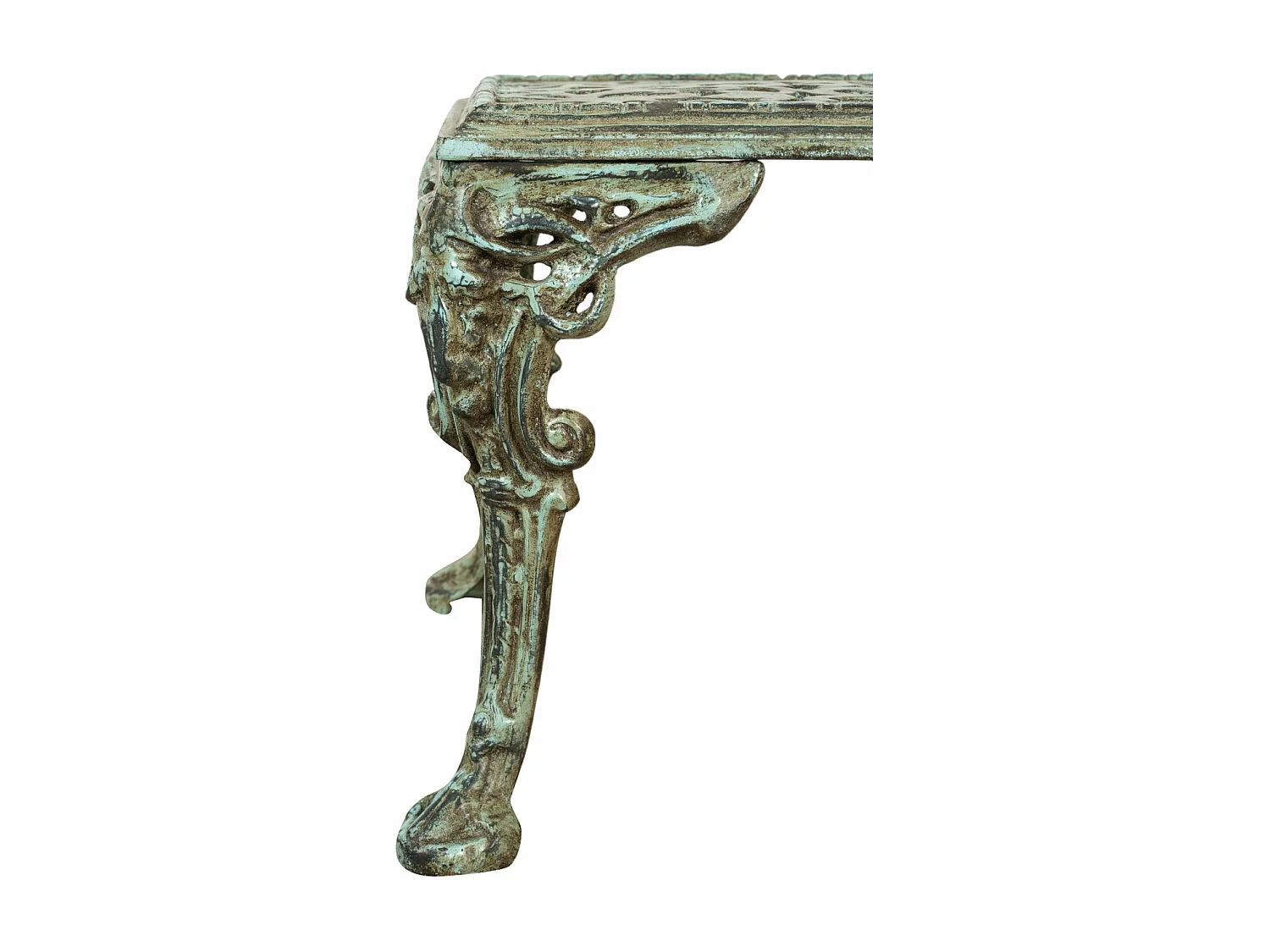 BISCOTTINI Table - Fer Forgé Finition Antique - Table d'Extérieur - Mobilier de Jardin - Terrasse - Balcon - Table en Métal - Table Basse - 50x50x42cm