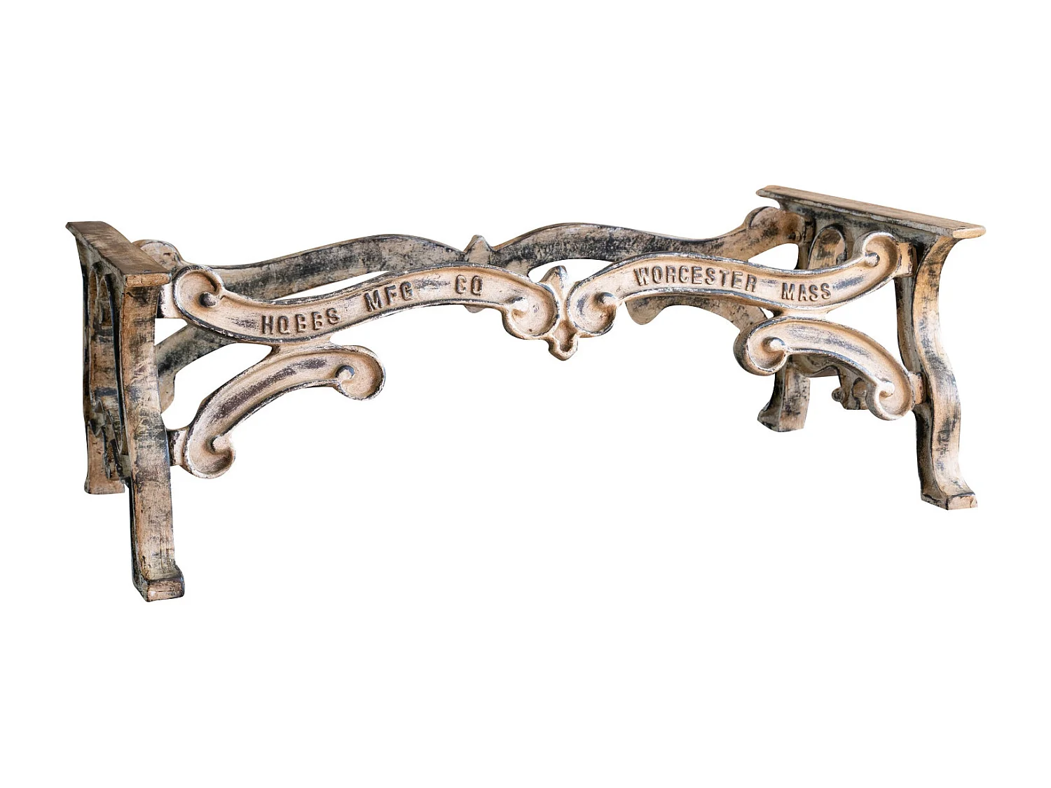 BISCOTTINI Table - Fer Forgé Finition Antique - Table d'Extérieur - Mobilier de Jardin - Terrasse - Balcon - Table en Métal - Table Basse -127x69x43cm