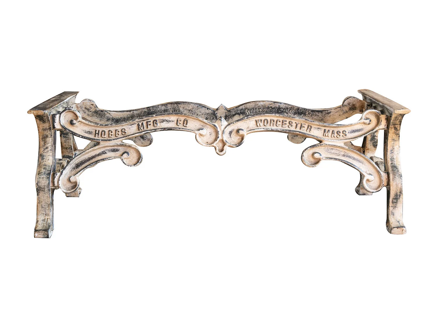 BISCOTTINI Table - Fer Forgé Finition Antique - Table d'Extérieur - Mobilier de Jardin - Terrasse - Balcon - Table en Métal - Table Basse -127x69x43cm