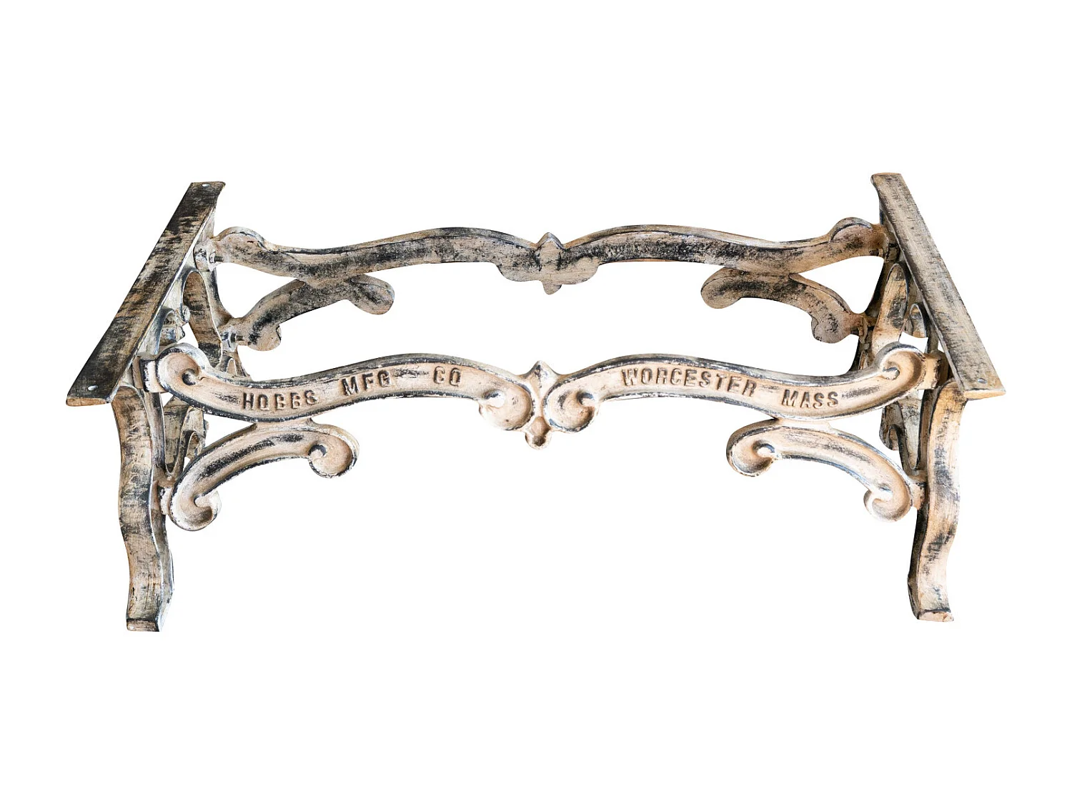 BISCOTTINI Table - Fer Forgé Finition Antique - Table d'Extérieur - Mobilier de Jardin - Terrasse - Balcon - Table en Métal - Table Basse -127x69x43cm