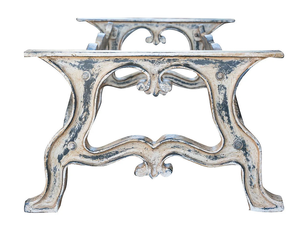 BISCOTTINI Table - Fer Forgé Finition Antique - Table d'Extérieur - Mobilier de Jardin - Terrasse - Balcon - Table en Métal - Table Basse -127x69x43cm