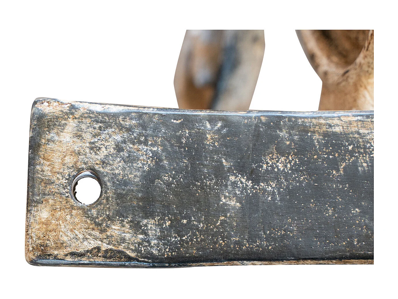 BISCOTTINI Table - Fer Forgé Finition Antique - Table d'Extérieur - Mobilier de Jardin - Terrasse - Balcon - Table en Métal - Table Basse -127x69x43cm